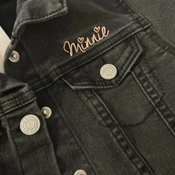 H&M Jackets Coats Brand New Minnie Mouse Embroidered Black